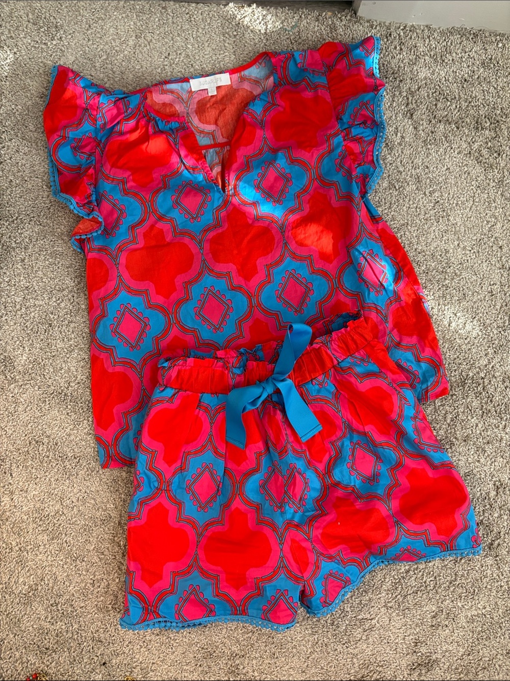 Sugarlips Red & Blue High Waist Women’s Shorts